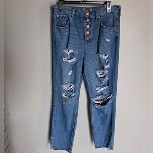 We The Free Distressed High Rise Blue Jeans